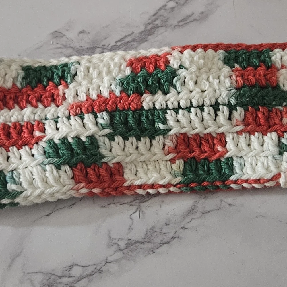 Hand Crafted Crochet Wire Frame Snowman Christmas Decor Handmade Holiday Wreath